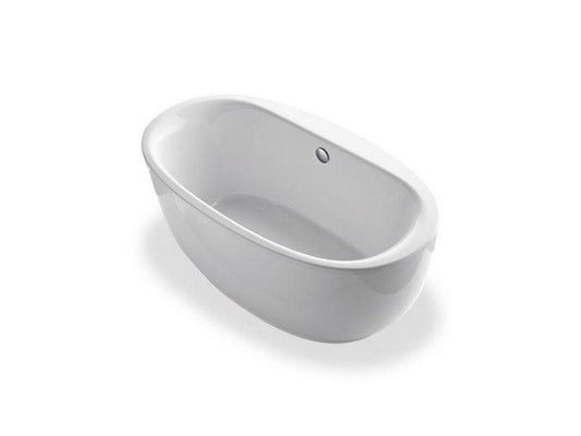 KOHLER Sunstruck® 60-11/16 x 34-11/16 in. Soaker Freestanding Bathtub with Center Drain in White