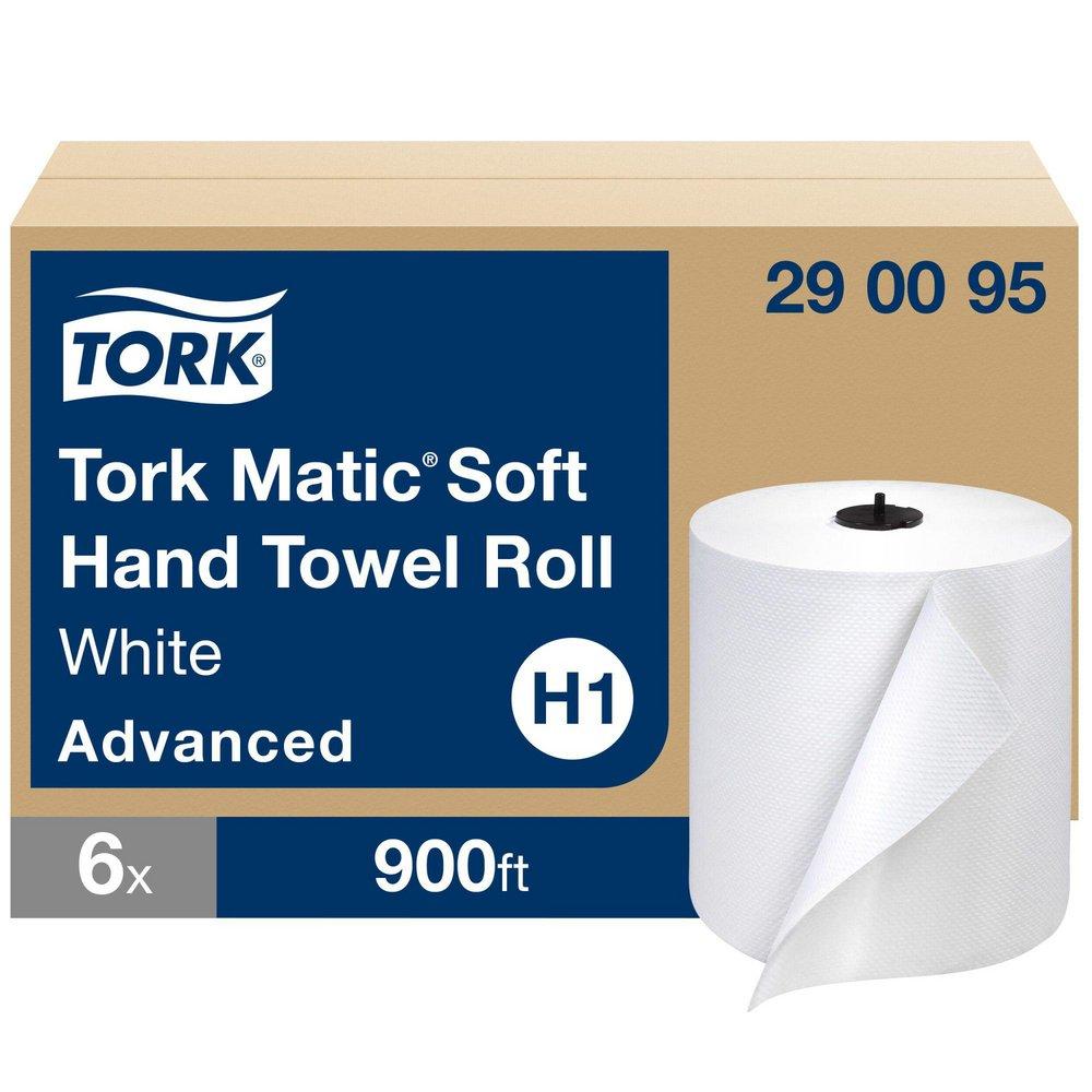 Tork Advanced Soft Matic Advanced Soft Paper Hand Towel, 1-Ply 900 ft, White, H1 System (Case of 6)