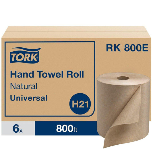 Tork Universal Hardwound Paper Roll Towel, 1-Ply 800 ft, Natural (Case of 6)