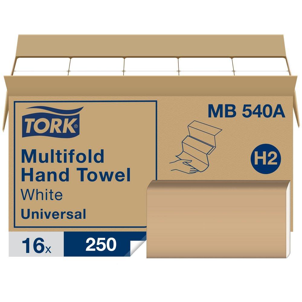 Tork Universal Multifold Paper Hand Towel, 1-Ply 250-Towels, White (Case of 16)