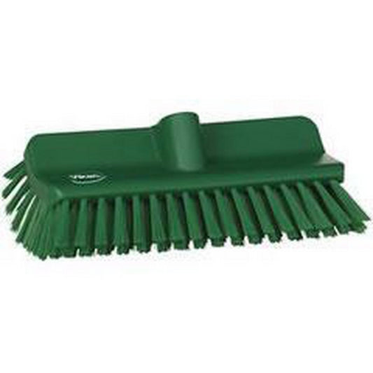 Remco Products Vikan™ 10-2/5 in. Polypropylene, Polyester and Stainless Steel Medium High-low Floor Scrubbing Brush in Green