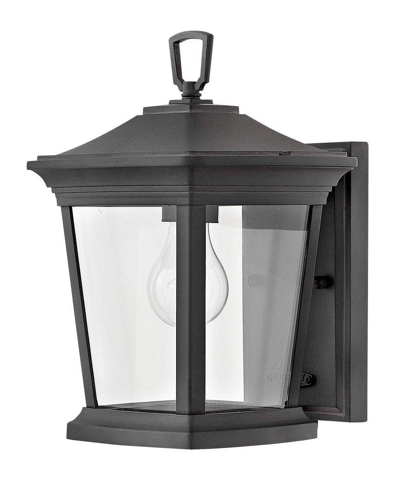 Hinkley Bromley 8 x 11-4/5 in. 100W 1-Light Mini Medium E-26 Incandescent Outdoor Wall Sconce in Museum Black