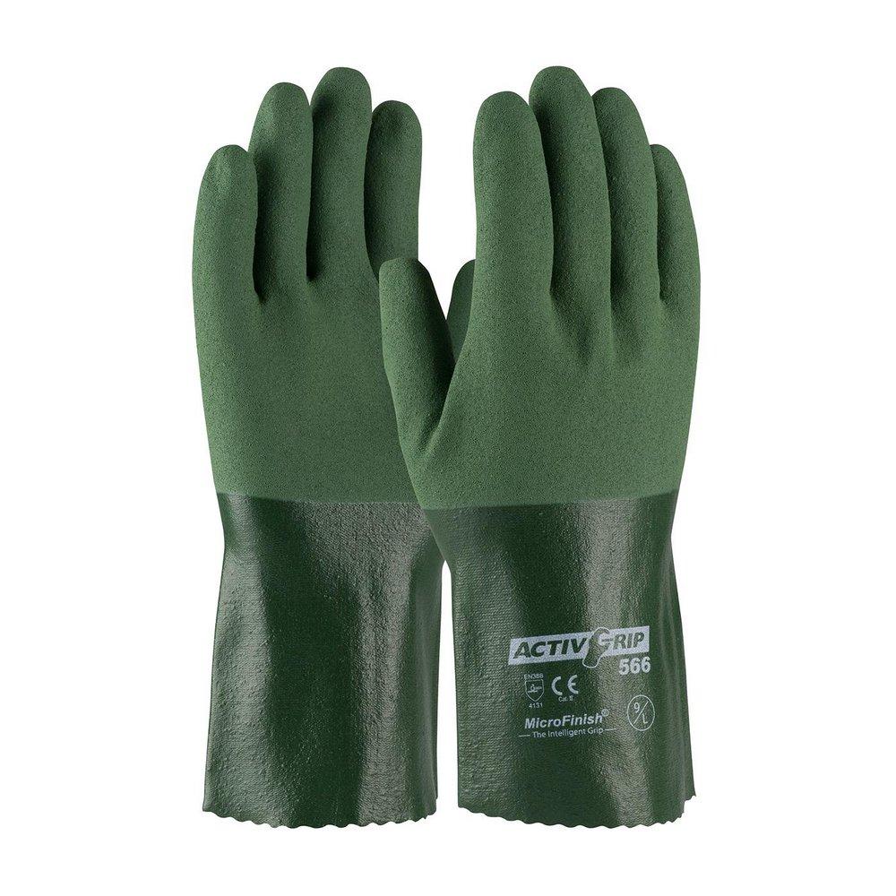 XL Size Polyester and Nitrile Gloves in Green