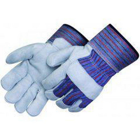 Liberty Glove & Safety Economy XL Size Cowhide Leather, Cotton and Rubber Gloves in Grey and Blue