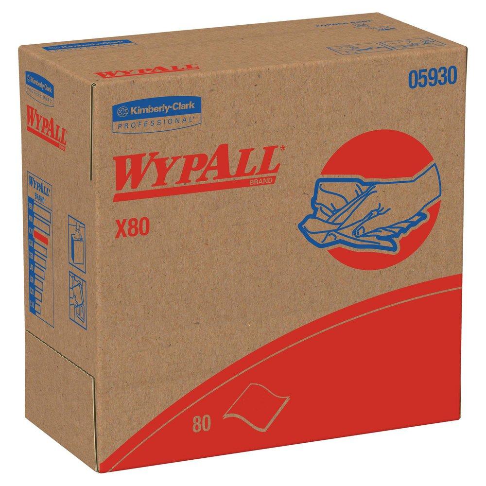 WypAll® X80 9-1/10 x 16-4/5 in. Extended Use Cloth in Red (Case of 500)