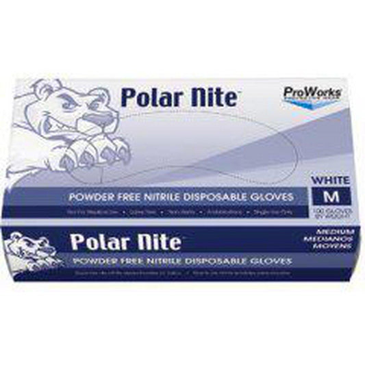 HOSPECO ProWorks® Polar Nite® Size XL 4 mil Rubber Ambidextrous and Exam Disposable Gloves in White