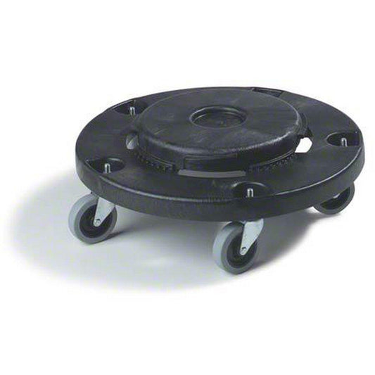 Carlisle Bronco™ 5 in. 250 lb. Polypropylene Round Container Dolly in Black