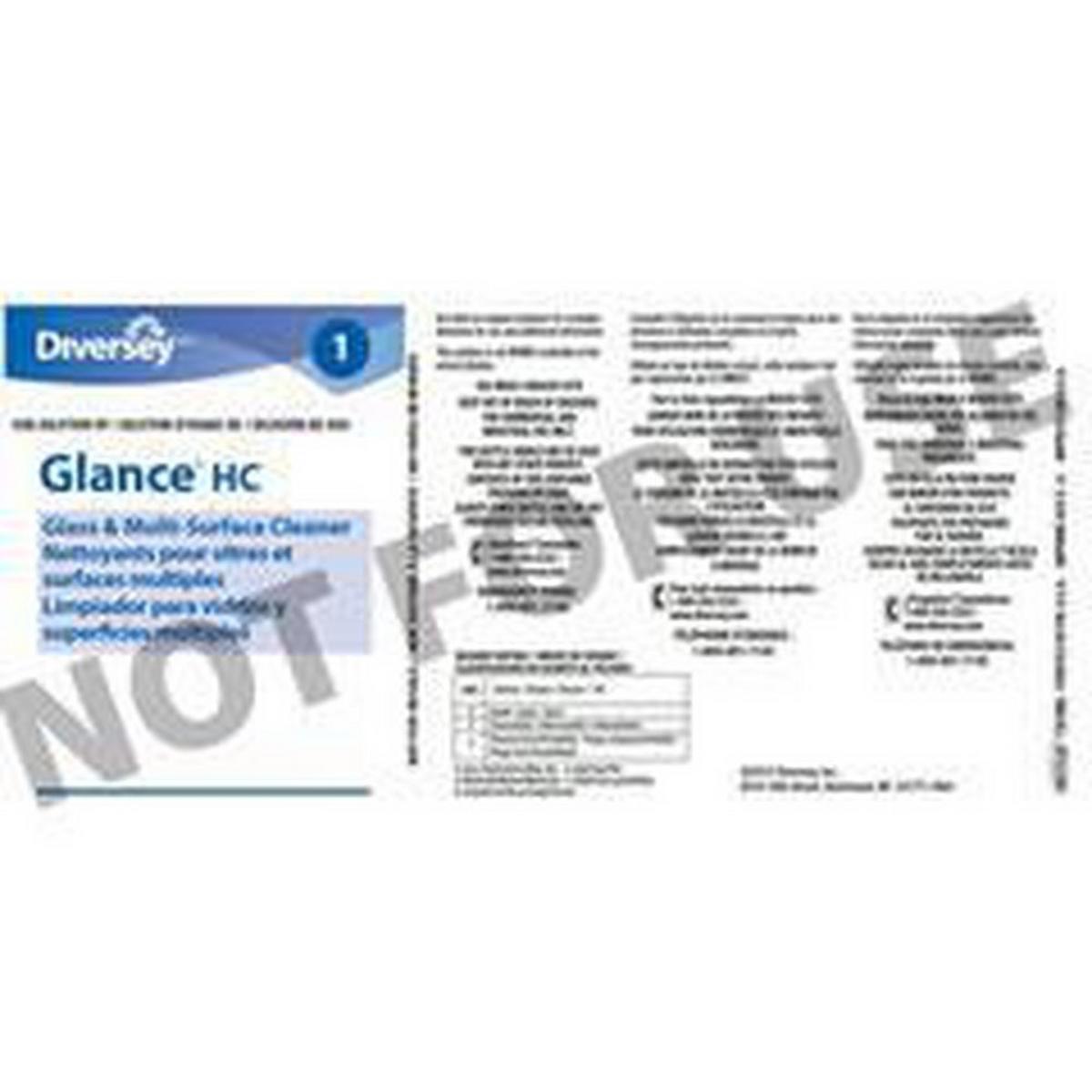 Product Label for Glance® HC Glass And Surface #1 Cleaner
