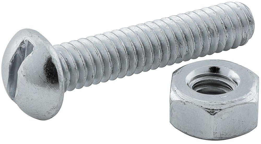 1/4 x 3/4 in. Carbon Steel Round Head Stove Bolt with Nut (Pack of 25)