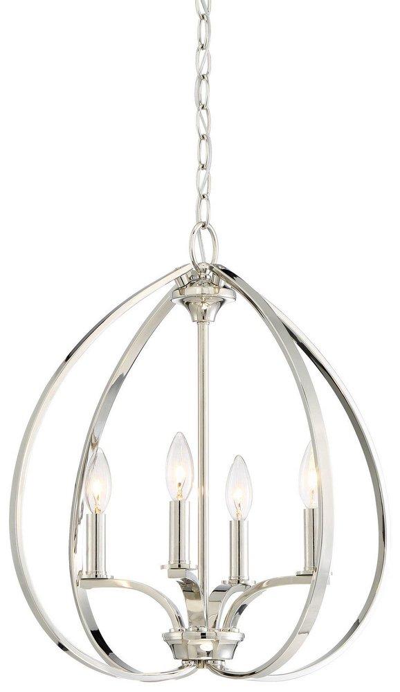 Minka Lavery Tilbury 60W 4-Light Pendant in Polished Nickel