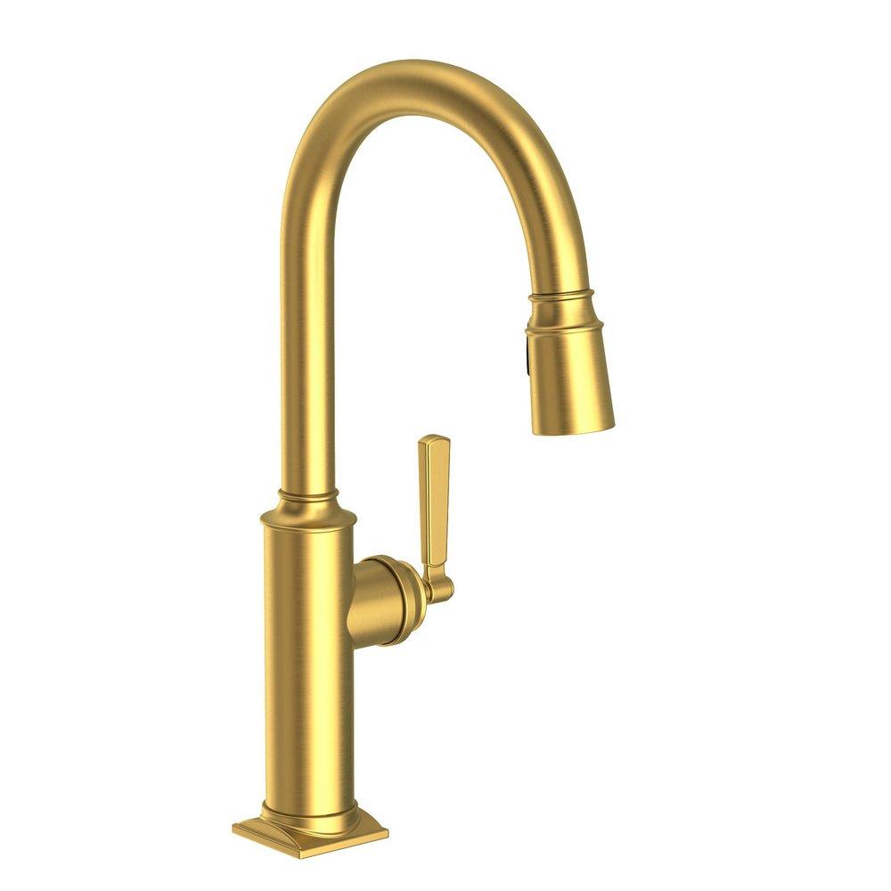 Newport Brass Adams Single Handle Pull Down Kitchen Faucet in Satin Brass - PVD