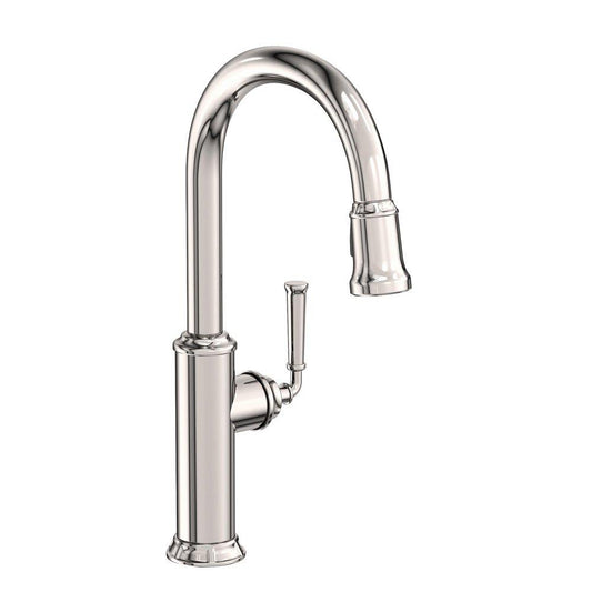 Newport Brass Gavin Single Handle Pull Down Kitchen Faucet in Polished Nickel - Natural