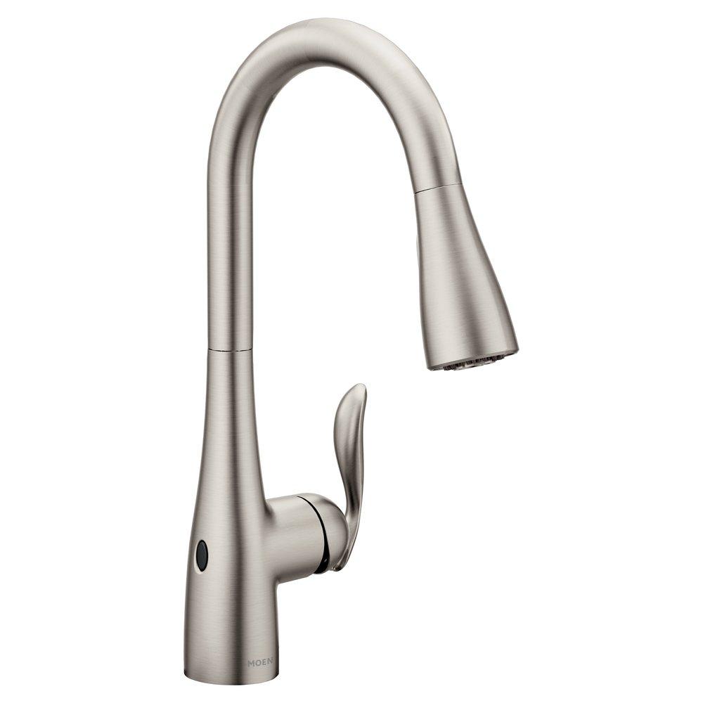 Moen Arbor™ MotionSense Wave™ Single Handle Pull Down Touchless Kitchen Faucet in Spot Resist™ Stainless