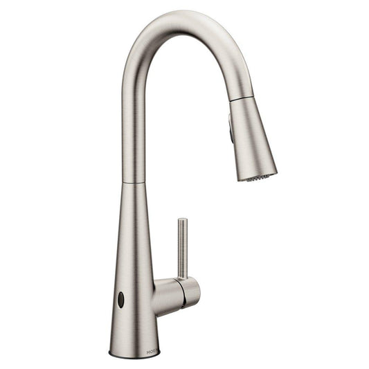 Moen Sleek™ MotionSense Wave™ Single Handle Pull Down Touchless Kitchen Faucet in Spot Resist Stainless