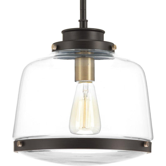 Progress Lighting Judson 11 in. 75W 1-Light Medium E-26 Incandescent Pendant Light in Antique Bronze