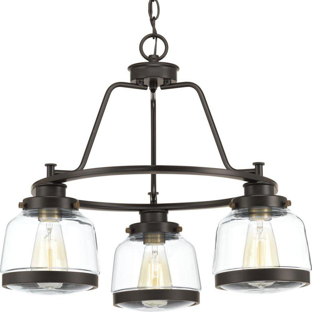 Progress Lighting Judson 75W 3-Light Medium E-26 Incandescent Chandelier in Antique Bronze