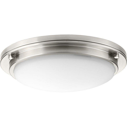 Progress Lighting Apogee 15 in. 28.3W 120/277V 3000 Kelvin 1660 Lumens LED Flush Mount Ceiling Fixture in Brushed Nickel