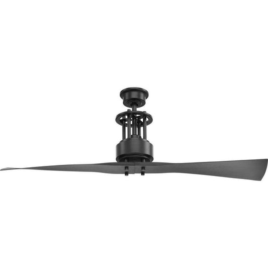 Progress Lighting Spades 56 in. 2-Blade Indoor Ceiling Fan in Graphite