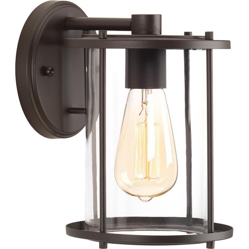 Progress Lighting Gunther 1-Light 100W Medium E-26 10in. Tall Outdoor Wall Sconce in Antique Bronze