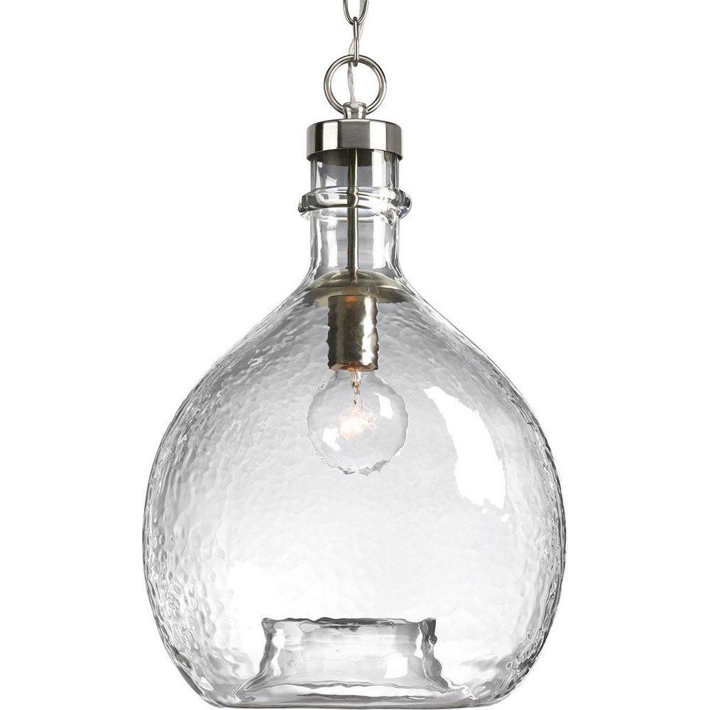 Progress Lighting Zin 13 in. 100W 1-Light Medium E-26 Incandescent Pendant in Brushed Nickel