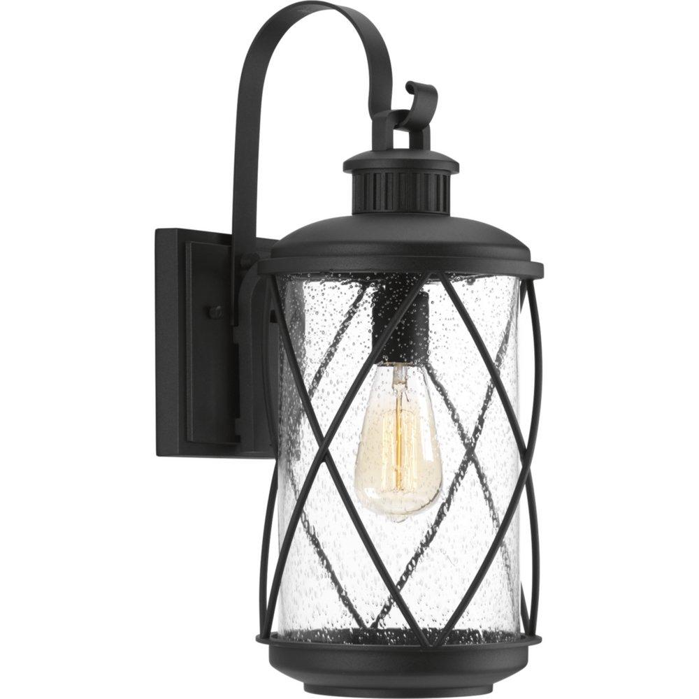 Progress Lighting Hollingsworth 100W 1-Light Medium E-26 incandescent Outdoor Wall Sconce in Black