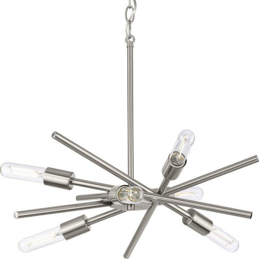 Progress Lighting Astra 60W 6-Light Medium E-26 Incandescent Chandelier in Brushed Nickel