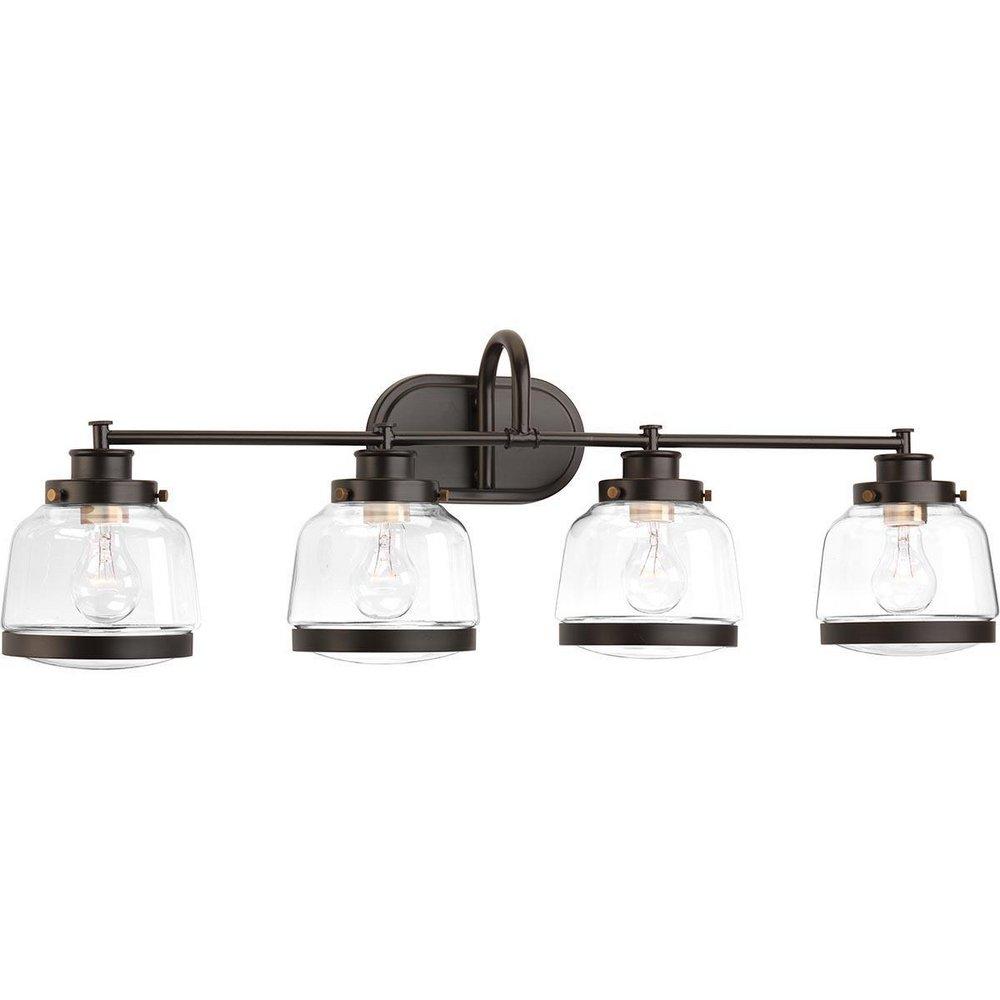 Progress Lighting Judson 75W 4-Light Medium E-26 Incandescent Vanity Fixture in Antique Bronze