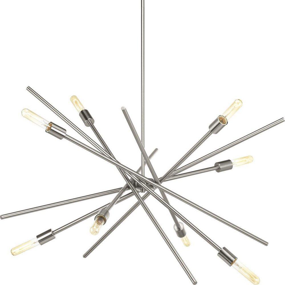 Progress Lighting Astra 60W 8-Light Medium E-26 Incandescent Chandelier in Brushed Nickel