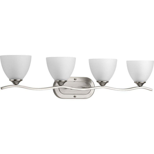Progress Lighting Laird 100W 4-Light Medium E-26 Incandescent Vanity Fixture in Brushed Nickel