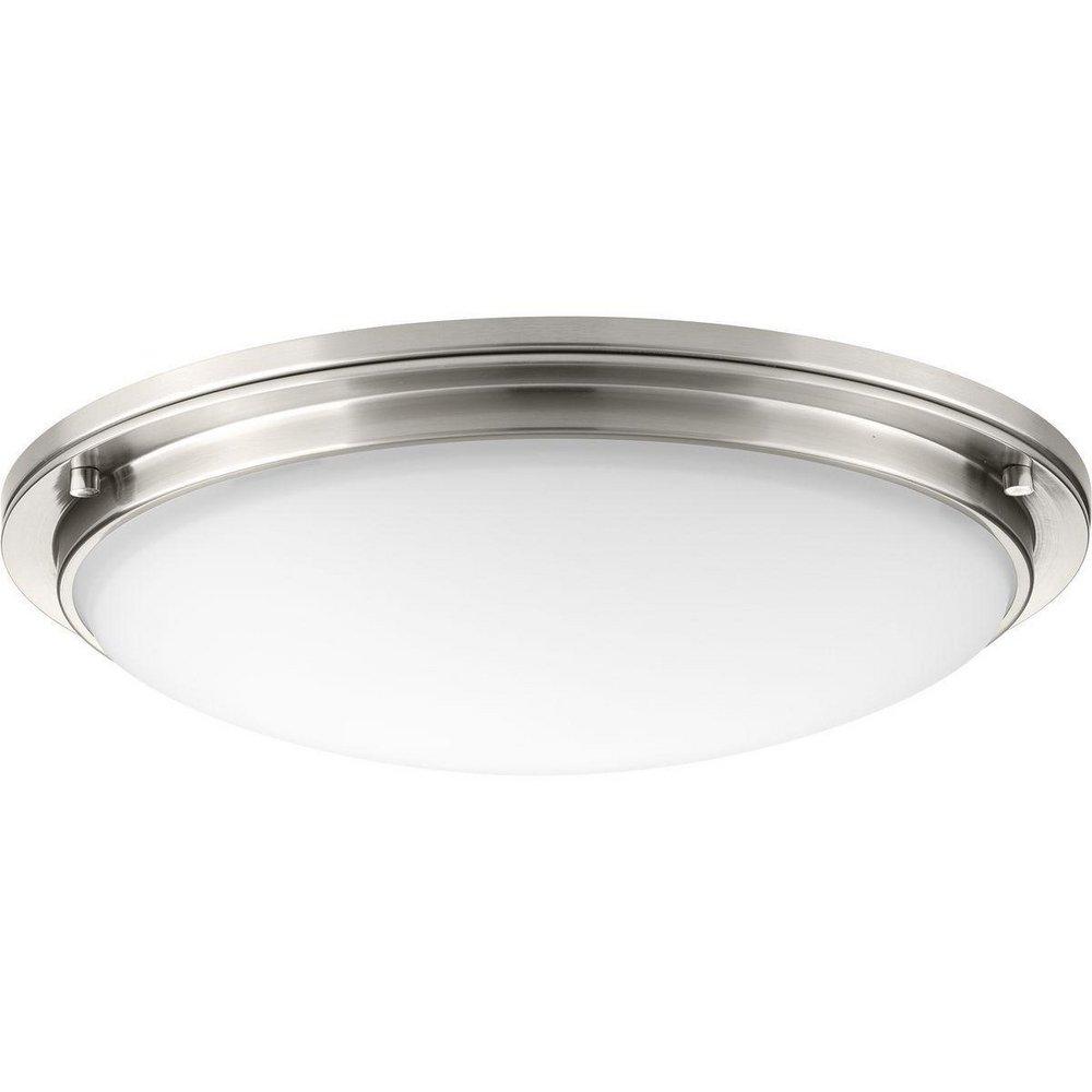 Progress Lighting Apogee 21 in. 41W 120/277V 3000 Kelvin 2550 Lumens LED Flush Mount Ceiling Fixture in Brushed Nickel
