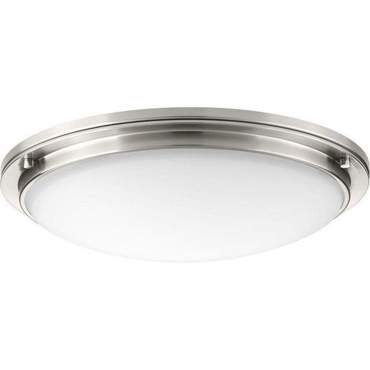 Progress Lighting Apogee 21 in. 41W 120/277V 3000 Kelvin 2550 Lumens LED Flush Mount Ceiling Fixture in Brushed Nickel