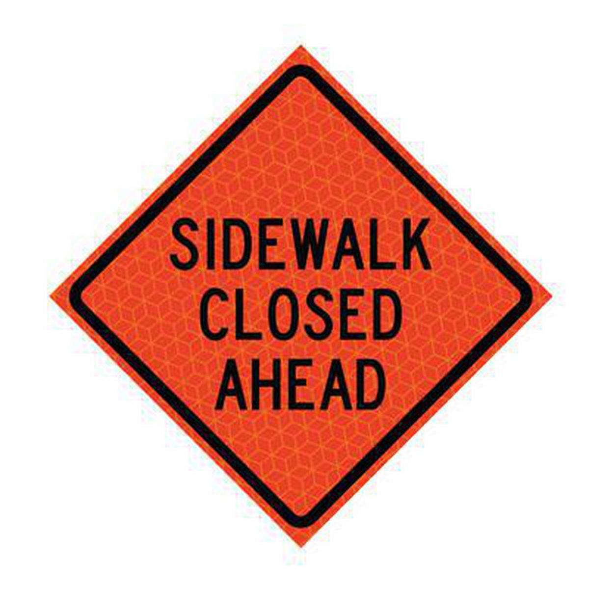 48 x 48 in. Sidewalk Closed Mesh Sign in Orange