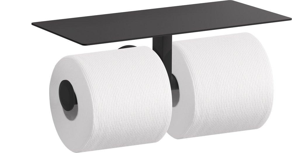 KOHLER Components™ Wall Mount Covered Double Toilet Tissue Holder in Matte Black