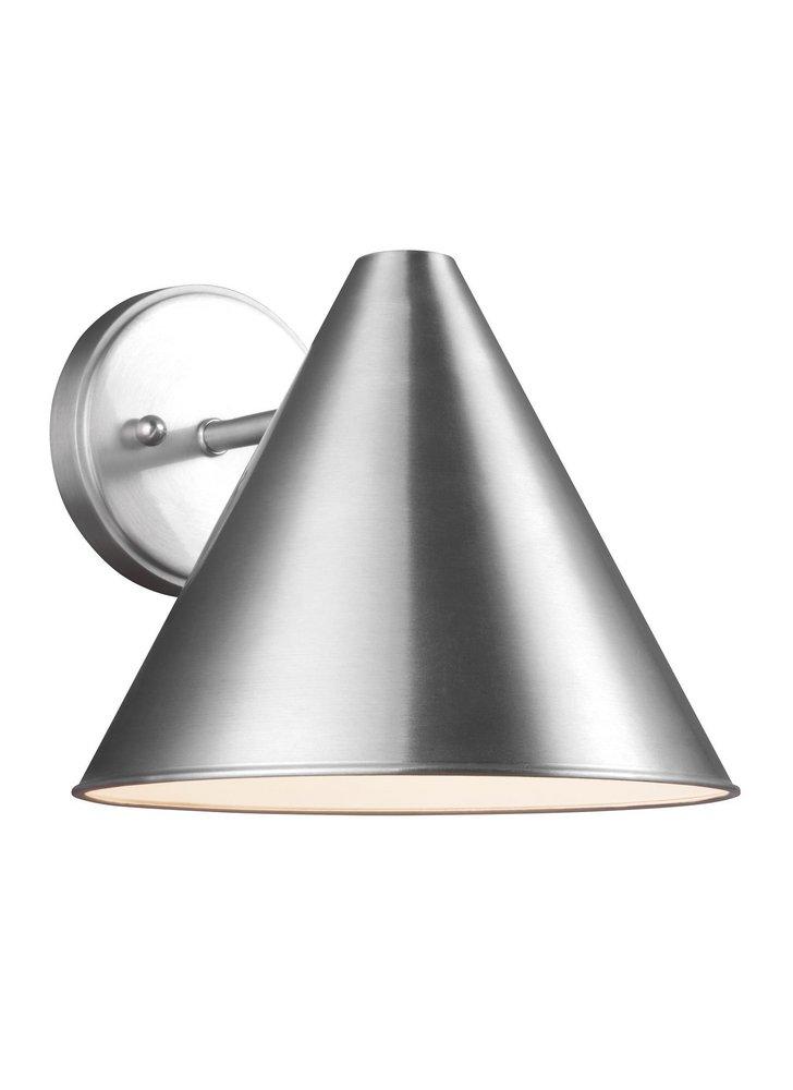 Visual Comfort & Co. Generation Lighting Crittenden 75W 1-Light Medium E-26 Incandescent Outdoor Wall Sconce in Satin Aluminum