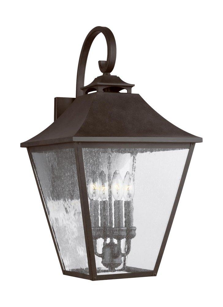 Visual Comfort & Co. Studio Galena 60W 4-Light Candelabra E-12 Incandescent Outdoor Wall Sconce in Sable