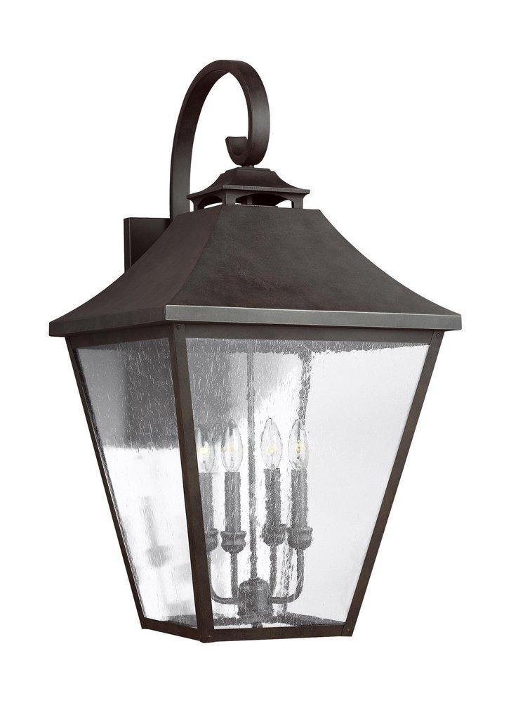 Visual Comfort & Co. Studio Galena 60W 4-Light Candelabra E-12 Incandescent Outdoor Wall Sconce in Sable