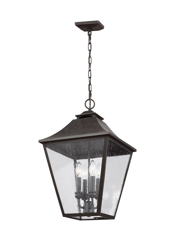 Visual Comfort & Co. Studio Galena 60W 4-Light Candelabra E-12 Outdoor Pendant in Sable