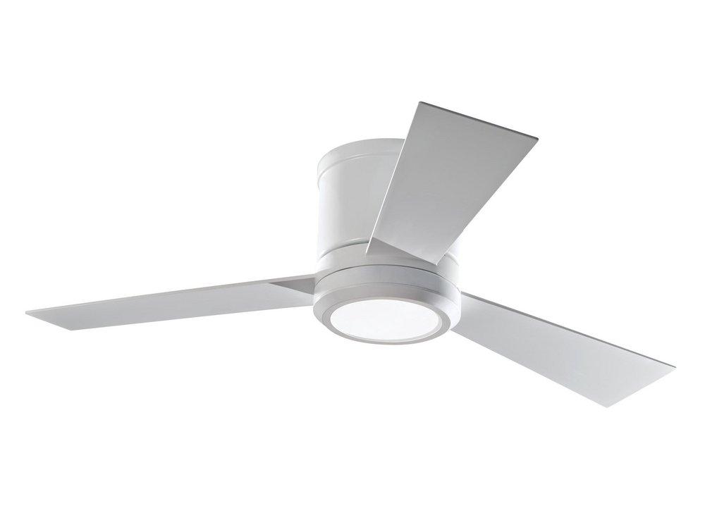 Visual Comfort & Co. Fan Clarity II 42 in. 39W 3-blade 1-Light Ceiling Fan in Matte White