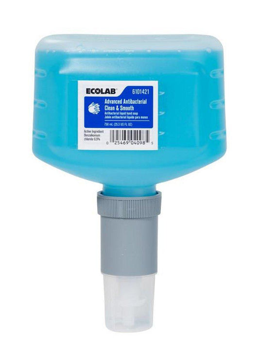 Ecolab Clean & Smooth® 750ml Antibacterial Foaming Soap Dispenser Refill Bottle (Case of 6)