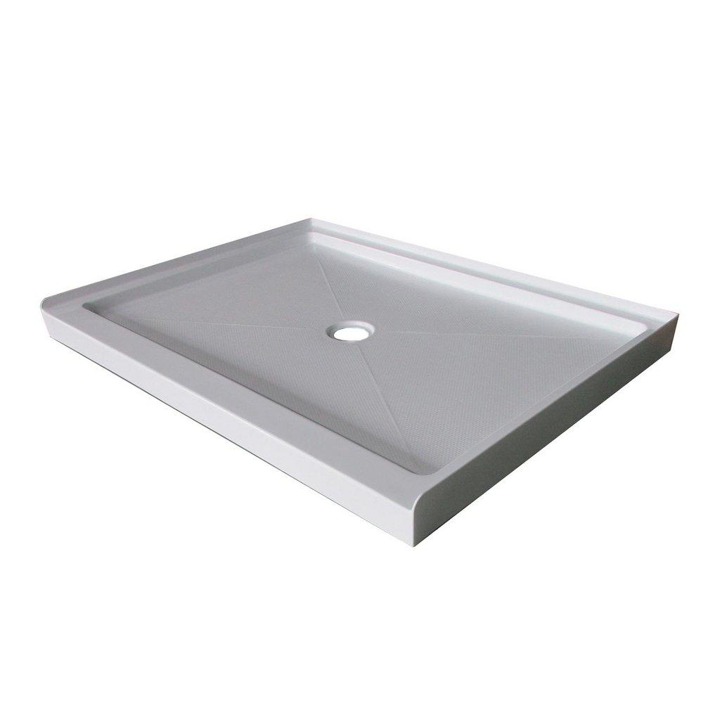 48 in. x 36 in. Shower Base with Center Drain in White