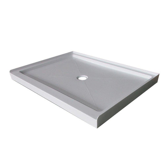 48 in. x 36 in. Shower Base with Center Drain in White