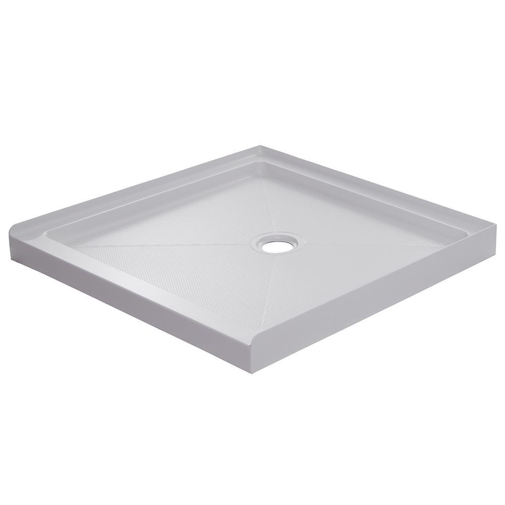 36 in. x 36 in. Shower Base with Center Drain in White