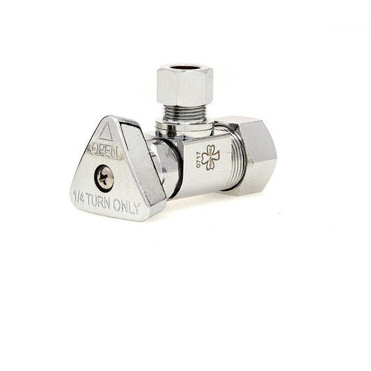 McGuire Manufacturing Convertible™ II 1/2 x 3/8 in. Compression x OD Tube Loose Key Angle Supply Stop Valve in Chrome Plated