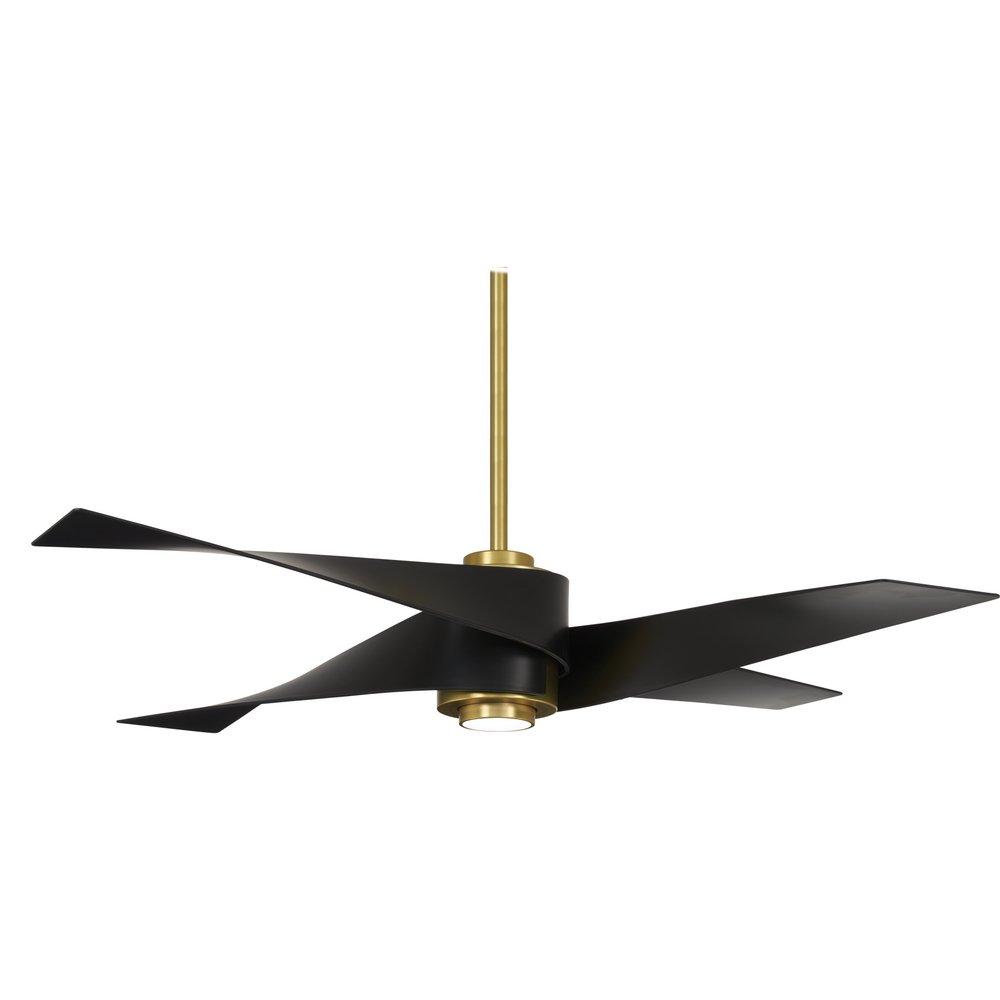 Minka Aire Artemis™ IV 64 in. 4-Blade Indoor Ceiling Fan in Soft Brass/Matte Black
