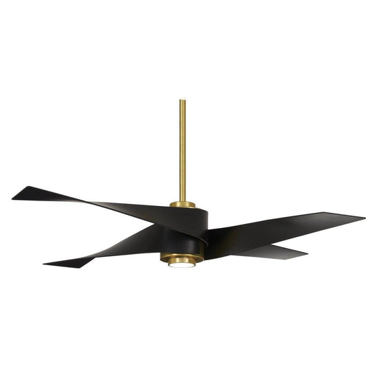 Minka Aire Artemis™ IV 64 in. 4-Blade Indoor Ceiling Fan in Soft Brass/Matte Black