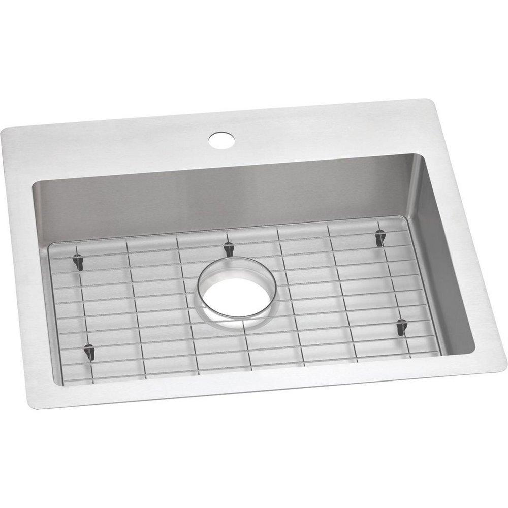 Elkay Crosstown® 25 in. Dual Mount Stainless Steel Single Bowl Kitchen Sink in Polished Satin