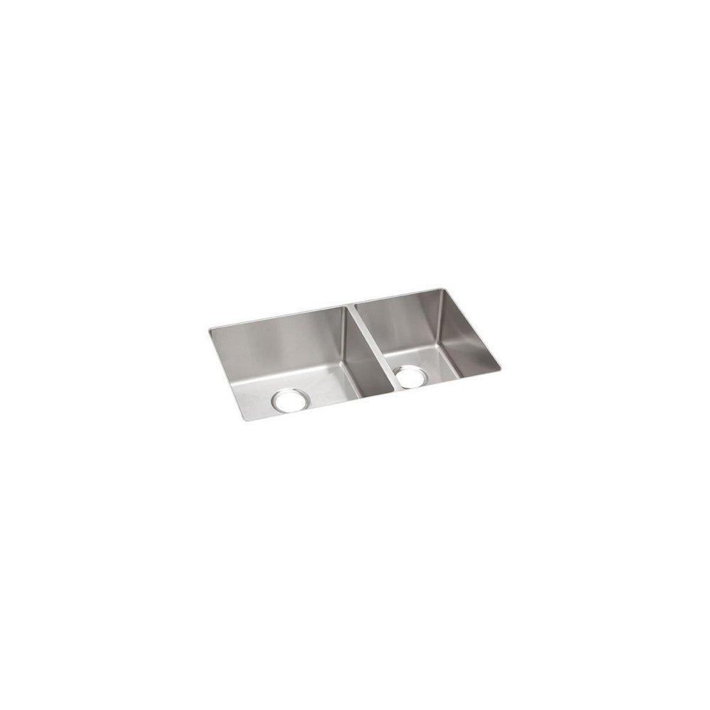 Elkay Crosstown® 31-1/2 in. Undermount Stainless Steel Double Bowl Kitchen Sink in Polished Satin