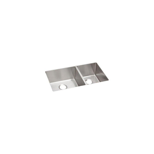Elkay Crosstown® 31-1/2 in. Undermount Stainless Steel Double Bowl Kitchen Sink in Polished Satin
