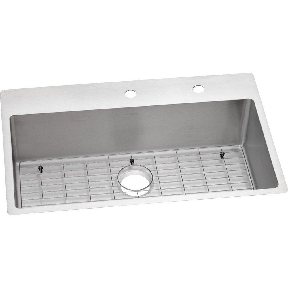 Elkay Crosstown® 33 in. Dual Mount Stainless Steel Single Bowl Kitchen Sink in Polished Satin