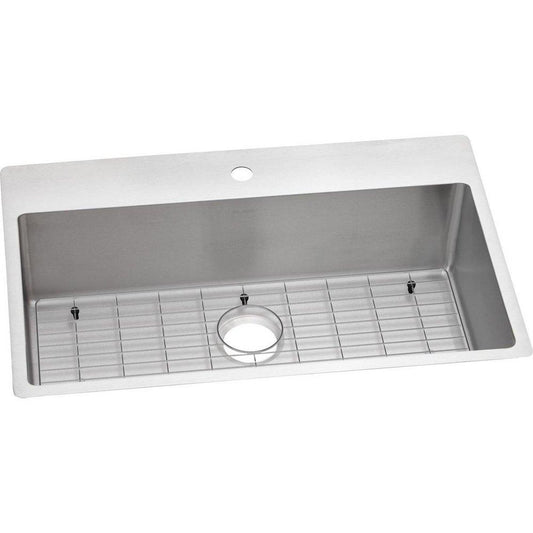 Elkay Crosstown® 33 in. Dual Mount Stainless Steel Single Bowl Kitchen Sink in Polished Satin